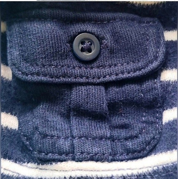 Ralph Lauren Baby Boy Blue & White  Striped Romper size 9 months Light Blue Logo - Picture 4 of 7